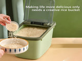 Food Storage Containers With Lids, Airtight Rice Dispenser, Large Capacity Storage Bins, BPA Free V1369-AZ3-W-15394