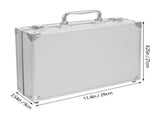 Plated Aluminum Metal Toolbox with Sponge Lining, Storage Case for Easy Transport and Organization V1369-AZ3-W-21438