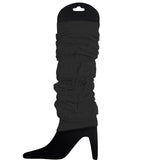 24 LEG WARMERS Knitted Womens Neon Party Knit Ankle Fluro Dance Costume 80s BULK - Black V563-BR-24NNLEGWRMR-BLK