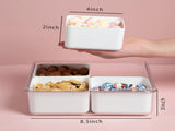 2Pack Divided Veggie Tray with Lid for Snack Serving Container Salad Keeper with 4 Removable Boxes V1370-AZ4-00332