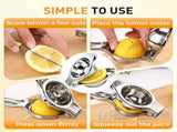 Lemon Squeezer, Stainless Steel Lemon Squeezer with Zester, Heavy Duty Squeezer Juicer for Lemon, V1258-DP02-F-432