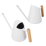 Watering Can with Long Spout Rustproof Stainless Steel Watering Pot with Wooden Handle for Garden V1294-YM0703-3111230098011
