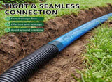4-Inch Black PVC 6-Way Connector Leak-Proof & Smooth Drainage, Ideal for Sump Pump Discharge & V1369-AZ3-W-12014