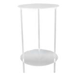 Clear Acrylic Side Table 2 Tier Round Top Nightstand Small Modern End Table for Living Room Bedroom V1294-YM0901-3116240009311