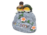 Double Sparrow Welcome Sculpture Cute Simulation Resin Ornament for Outdoor Home Garden Yard V1294-YM0718-3111210479511
