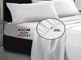 1000 Thread Count Cotton Rich Double Bed Sheet Set 4 Piece - White CVC-10DBL-WH