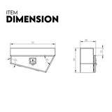 Under Tray Tool Box Underbody Pair Set 750mm White Steel V379-UTRYWHTL7SET07