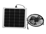 10W Photovoltaic Solar Panel Charger Kit with Fan Dual USB Female Ports for Outdoor Chicken House V1294-YM0714-3114210110511