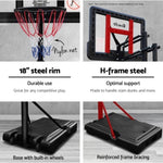 Everfit 3.05M Basketball Hoop Stand System Adjustable Height Portable Pro Black BAS-HOOP-305-BK