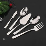 5-Piece Glossy Handle Silverware Hostess Set Stainless Steel Flatware Serving Set for Buffet Party V1188-WTJ-LZZ-01548