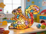 Retro Squirrel Stained Resin Animal Table Lamp,Animal Table Lamp Series Bedside Lamp Small Night V1366-AZ2-W-26932
