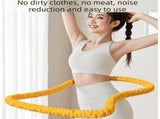 Pink Soft Weighted Hula Hoop - 1.4kg Knitted Spring Exercise Hoop for Waist Training - Quiet Home V888-ELOSUNG56527