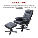 PU Leather Massage Chair Recliner Ottoman Lounge Remote V63-771935