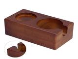 2 Hole Coffee Tamper Holder Beech Coffee Handle Mat Pad Stand for Home RestaurantExternal V1294-YM0901-3118210240412