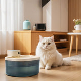 Smart Wireless Pet Water Fountain with Deep Blue Translucent Reservoir and Quiet Flowing Filter V1341-ZY-UWRQ2J48-TRANSPARENT