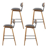 Artiss 4x Bar Stools Leather Padded w/Backrest BA-TW-8782-BKX4