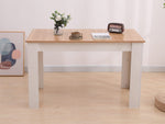 Dining Table Rectangular Wooden 120M-Wood&White V264-DNT-409C-NTR-12M-1