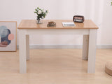 Dining Table Rectangular Wooden 120M-Wood&White V264-DNT-409C-NTR-12M-1