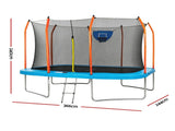 Everfit 12FT Kids Trampoline Rectangle Rebounder with Basketball Set Blue TRAMPO-C-8X12FT-BLOR-AB