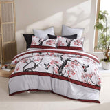 Logan and Mason Kyushu Red Cotton-rich Percale Print Quilt Cover Set King V442-LED-QUILTCS-KYUSHU-RED-KI