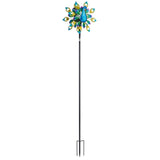 Gardeon Garden Windmill Solar Light Colorful Peacock Metal Spinner 190cm GWM-190CM-PK-GN