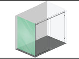 150x100cm Frameless Glass Sliding Corner Shower With Gold Rail and U-Brackets for Contemporary V63-914291