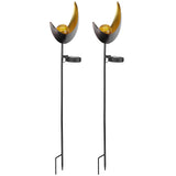 2pcs Solar Moon Lamp Waterproof Garden LED Light Decor Metal Outdoor Lawn Flame Lanterns V1294-YM0901-3111200242011