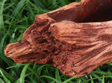 Retro Wood Grain Stump Flowerpot Brown Cement Leakproof for Plants Holding V1369-AZ3-W-18396