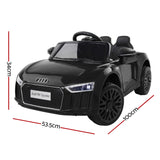 Kids Ride On Car Audi R8 Licensed Sports Electric Toy Cars Black RCAR-R8-S-BK