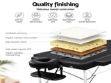 Zenses Massage Table 70cm Portable 2 Fold Aluminium Beauty Bed Black MT-ALUM-2FOLD-BK-70