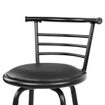 Artiss 4x Bar Stools Swivel Leather Padded Metal BA-TW-T5033A-BKX4