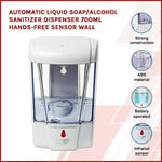 Automatic Liquid Soap/Alcohol Sanitizer Dispenser 700ML Hands-Free Sensor Wall V63-834051