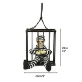 Halloween Scary Screaming Animated Skeleton Cage Prisoner with Light Up Eyes Haunted House Props V1294-YM0717-10352302
