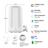 LED Night Light 7 Color Changing Smart Touch Control Bedside Table Lamp BT Remote Control 3600mAh V1294-YM0901-HS7008