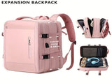 Expansion Backpack Travel Backpack Expandable Storage Multiple Compartments - Beige - Size L V1347-DSZ-BP-001-BEG-L