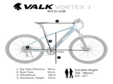 VALK Vortex 3 Electric Bike, Medium Frame Mountain ebike, Metallic Teal V219-BIKEMBVAR3HEA