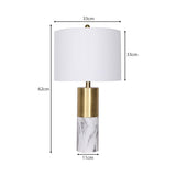 Sarantino Metal and Marble Table Lamp - White LMP-MLM-4550-WH