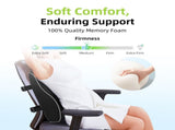 1 Lumbar Support Pillow for Lower Back and Posture - Memory Foam Cushion with Adjustable Strap, V1232-YBZCZT001