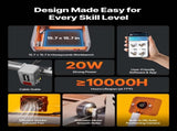 Laser Engraver, 20W, Laser Engraving and Cutting Machine with Enclosure Camera, Laser Cutter, x V952-FBSJGDKJ4040EZLRF001V3