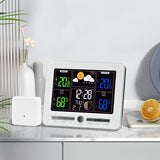 Indoor Outdoor Weather Station Color LCD Atomic Clock Barometer Forecast Dual Alarm Snooze Calendar V1232-CPQXZ002
