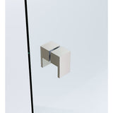 100cm Frameless Diamond Shower Screen Nickel F-Brackets with SS Hinges & Square Double Pull Handle V63-911261