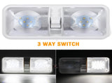 2pcs 12V RV Interior LED Ceiling Light Boat Camper Caravan Trailer Double Dome Light V201-QUEW13035626X2