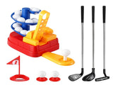 Keezi Kids Golf Toy Set with 20 Balls & 3 Adjustable Clubs, Foot Pedal Ball Launcher Portable KGS-B-BL