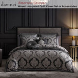 Davinci Emerson Granite Woven Jacquard Quilt Cover Set Queen V442-LED-QUILTCS-EMERSON-GRANITE-QS