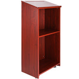 Podium Stand, 47 in Hostess Stand with 4 Rolling Wheels, Wood Podium with Storage Shelves, and Slant V952-CTSJTZSYMDF47U54AV0