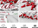 Romantic Rose Print Fleece Blanket for Wife, Soft Cozy Throw for Valentines Day Anniversary V1107-CS-QZMTX