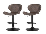 Artiss 2x Bar Stools Kitchen Swivel Gas Lift Counter Chair Wing PE Rattan Brown BA-K-1004-BRX2