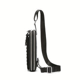 Black Brown Leather Cross-Body Bag Sling Bag Crocodile Pattern Bag Travel Bag Premium V1347-127-BRO-66515