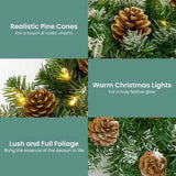 Christabelle 2.74m Christmas Garland Yuletide with LED Lights Tree Decoration Ornament GLD-SJ3-9FT