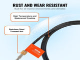 Boat Steering Cable, 17 Feet Outboard Marine Rotary Steering Cable, 1/2 Ton High Tensile Strength, V952-XWZXDLXWZXPJDR7EXV0